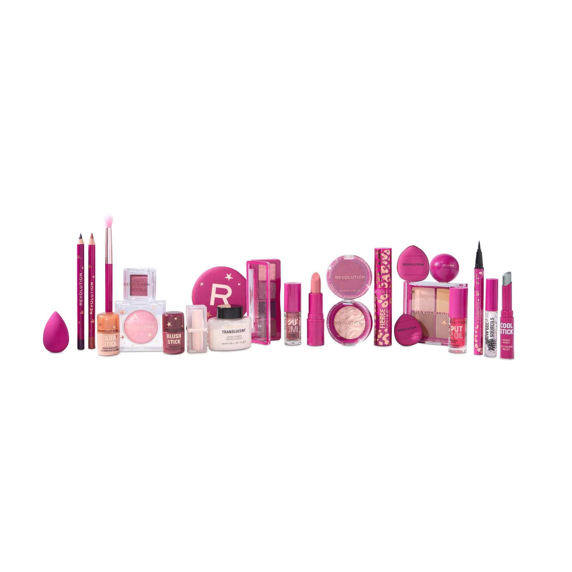 Revolution Makeup Advent Calendar 2025, 24 essentiels beauté, coffret cadeau avec gloss, enlumineur, blush, pinceaux et mascara, Végan