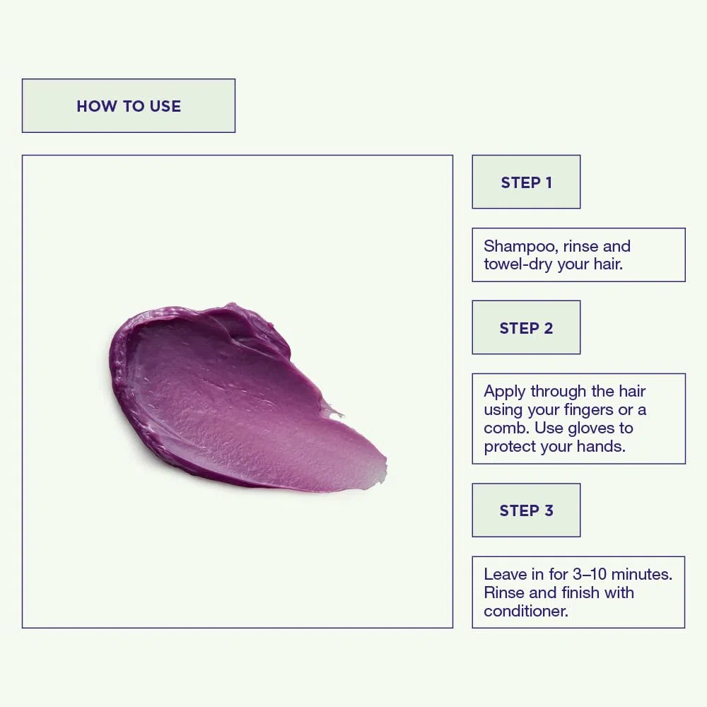 Maria Nila Colour Refresh Lavender 300 ml Masque Capillaire Violet Pigments Semi-Permanents Végan Sans Sulfate Parabène