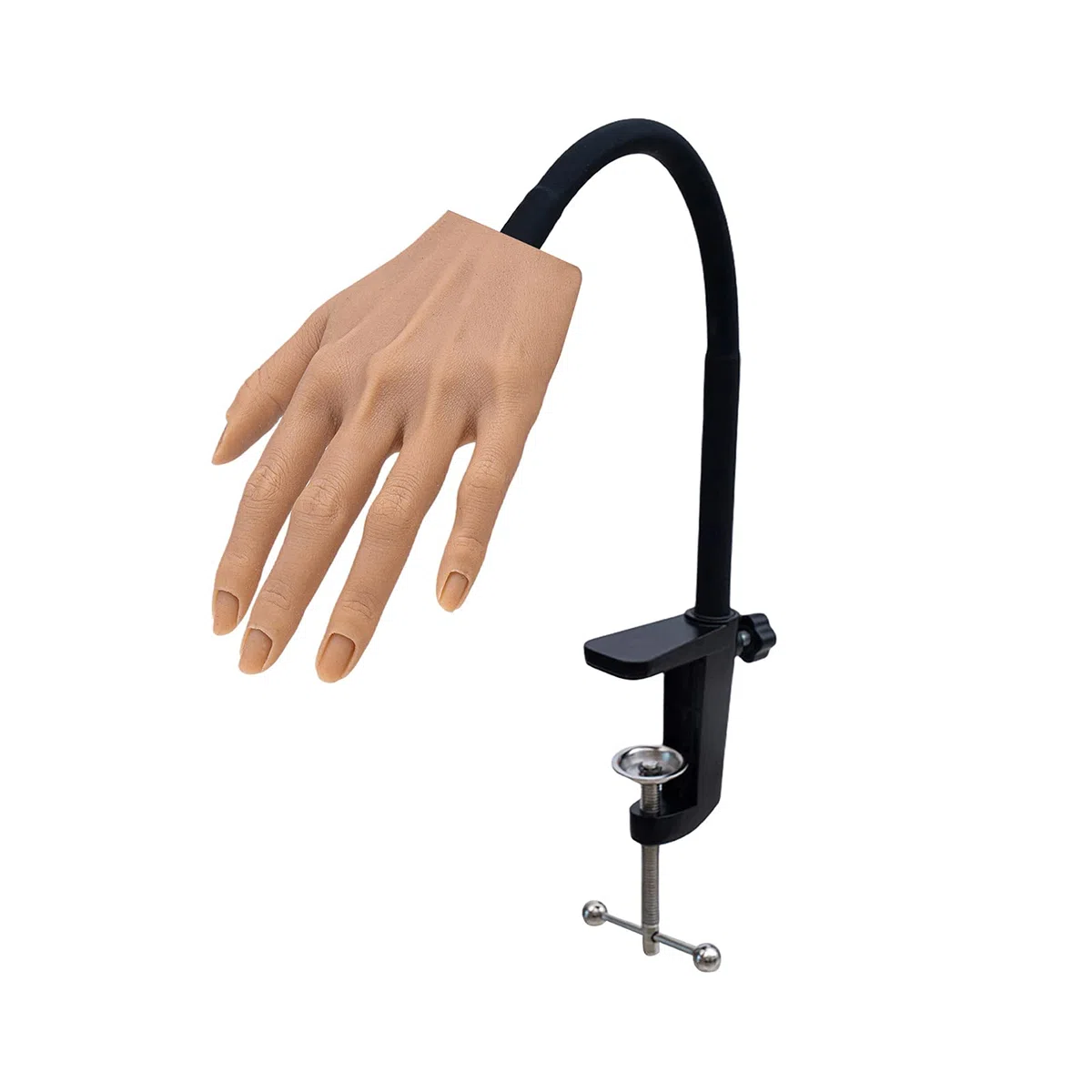 XMASIR Main D'entrainement Manucure avec Support, Silicone Main d'entraînement Pour Ongles en Acrylique, Réglables Flexibles Manucure à Ongles (gauche)