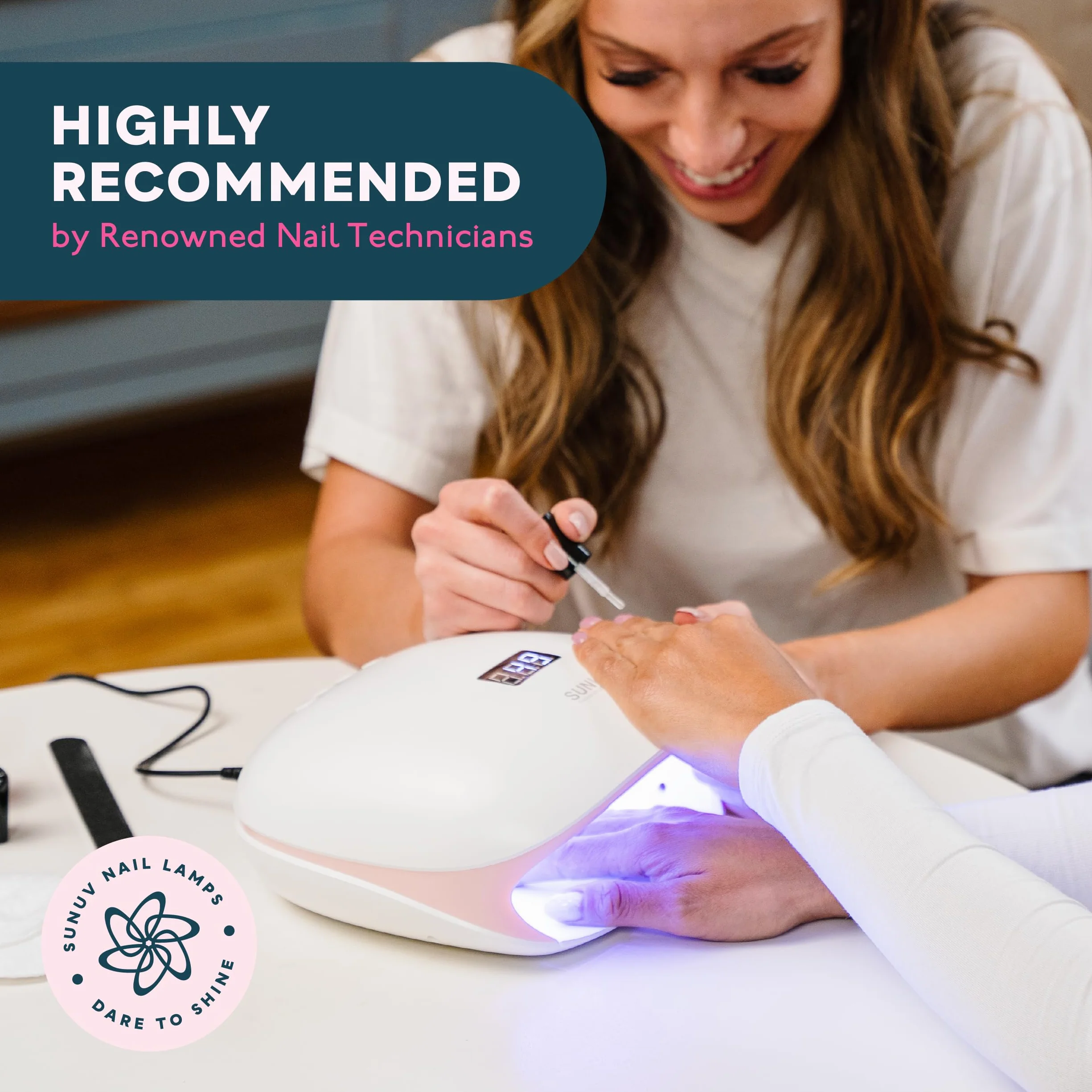 SUNUV Lampe à Ongles UV LED SUN4S Rose avec Minuterie et Capteur Automatique
