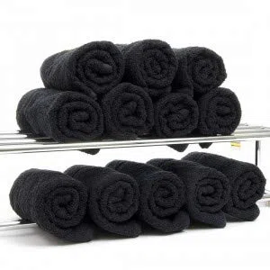 Aztex Serviettes de Coiffure et de Salon, 50 x 85 cm - Noir (Paquet de 10)