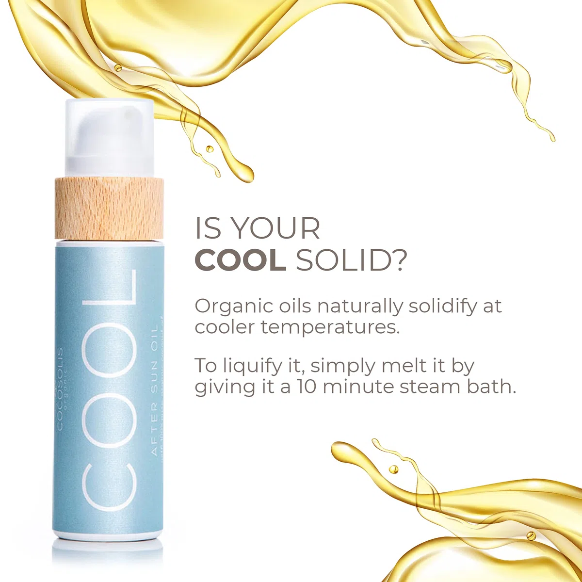 COCOSOLIS COOL Huile après-soleil à l'huile de coco hydratante corps visage bio