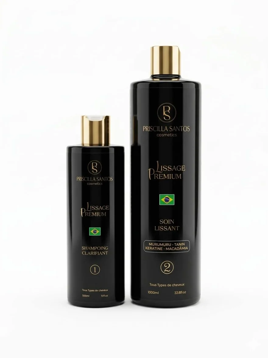 Lissage Premium 3 en 1 Professionnel Sans Formol 1L - Tanin, Kératine, Beurre de Murumuru & Huile de Macadamia