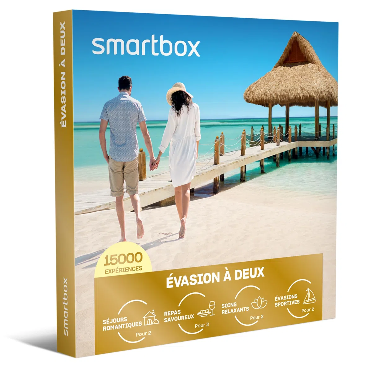 SMARTBOX Coffret Cadeau Couple 15000 Expériences Romantiques Gourmandes Bien-être Aventure