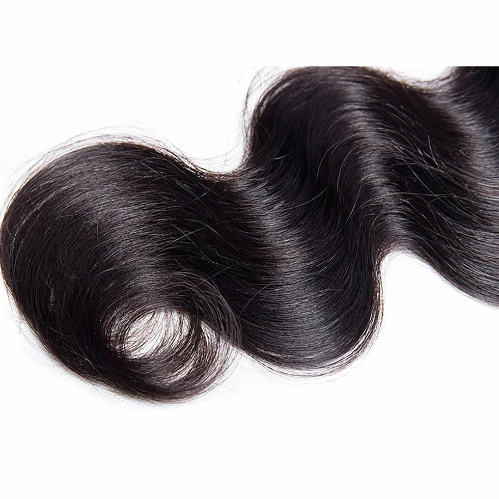 Human Hair Bundles Body Wave Tissage Naturel Cheveux Humain Extensions Unprocessed Remy en lot Meches Weave Double Weft Natural Black 20 22 24 Pouces