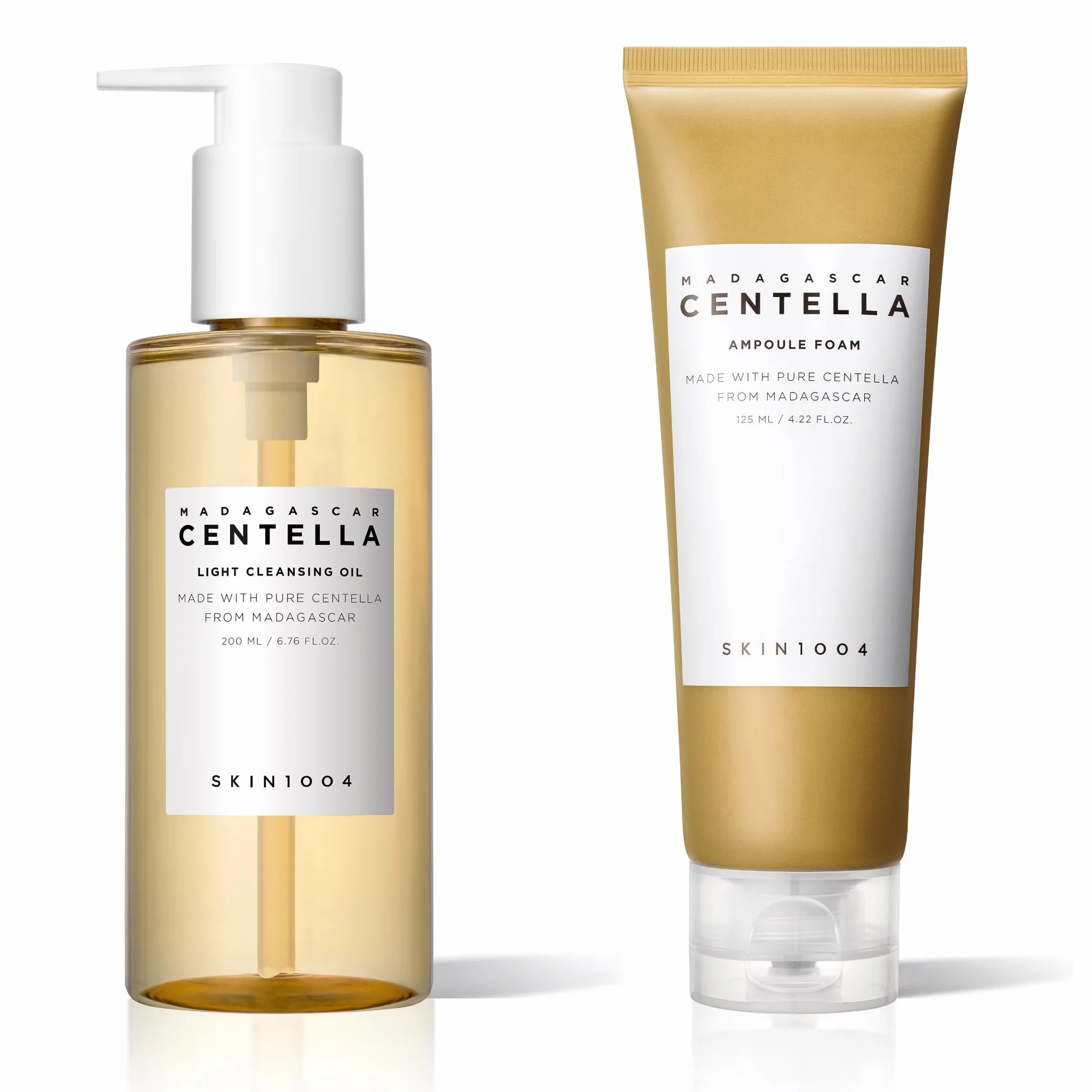 SKIN1004 Madagascar Centella Double Nettoyage Huile Démaquillante 200 ml Mousse Nettoyante 125 ml Routine Coréenne Peaux Sensibles