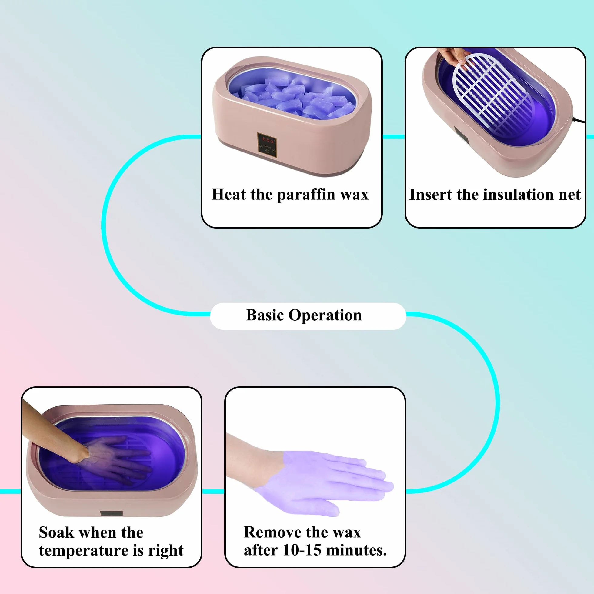 Appareil à cire de paraffine pour les mains et les pieds - chauffe-cire de paraffine de 4000 ml et kit assorti, profitez d'un bain de cire de paraffine pour prendre soin de vos mains et de vos pieds