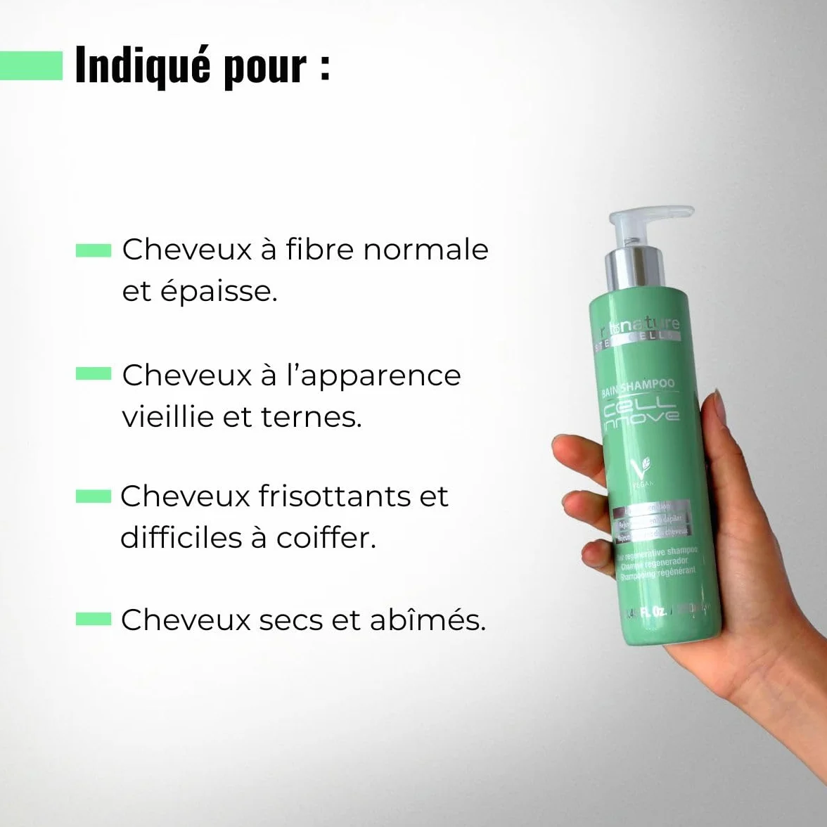 Cell Innove Set de Soins Capillaires Régénérants Shampooing Masque Sérum Cheveux Cellules Souches Végétales 550 ml