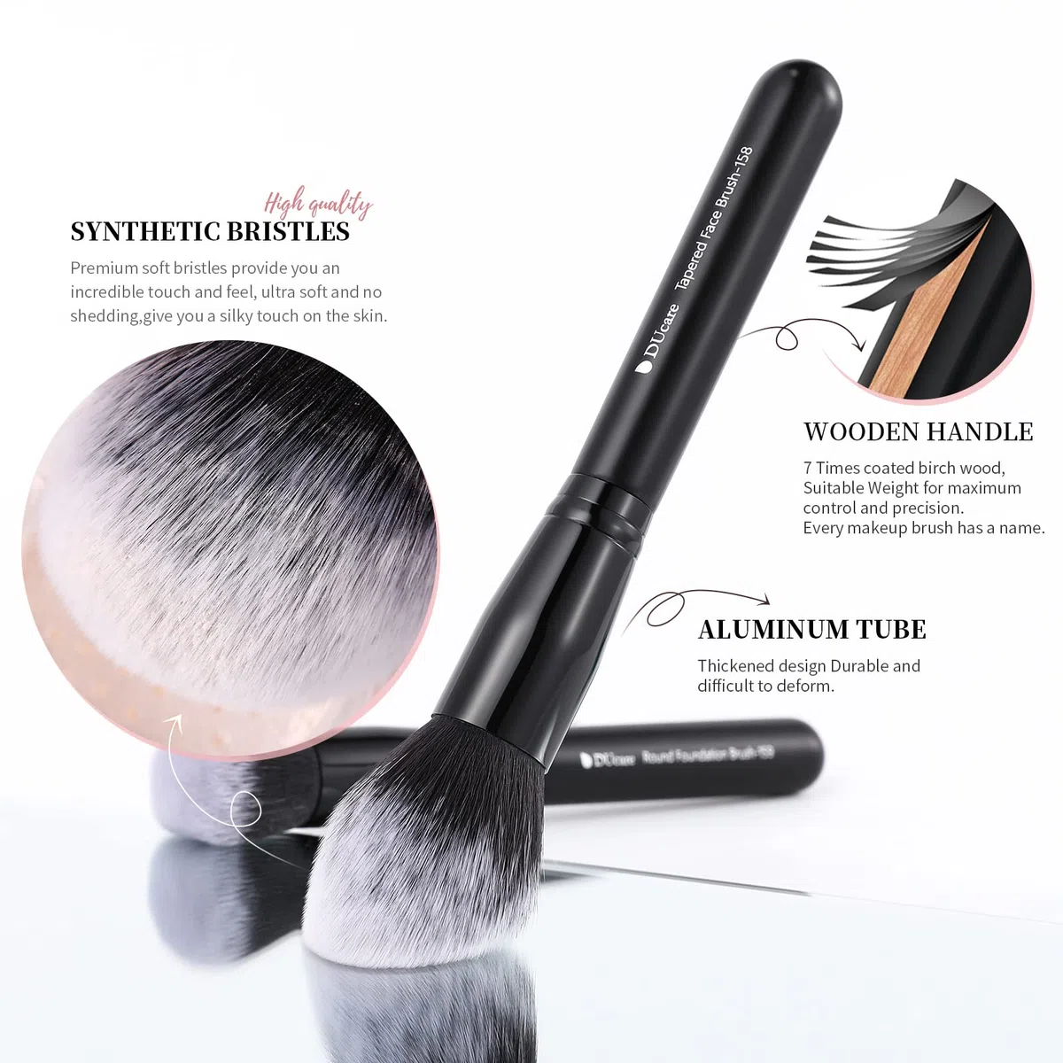 DUcare 27 Pinceaux Maquillage Professionnels Set Poils Synthétiques Makeup Cosmétiques Fond de teint Blending Blush Eyeliner Fard à Paupières
