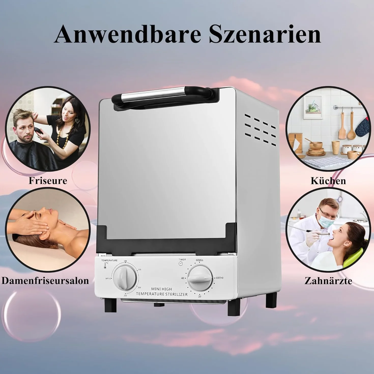C12 Stérilisateur à air chaud, stérilisateur à chaleur sèche à double étagère, autoclave infrarouge à 250 degrés avec contrôle de minuterie pour dentaires, tatouages, studios de pédicure