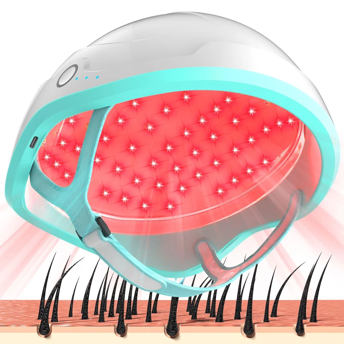 iKeener Système Croissance Cheveux Laser-Traitements Perte Cheveux Approuvés FDA pour Hommes et Femmes,Produits Croissance aux Cheveux Clairsemés,Repousse Cheveux Casque Laser,Thérapie Lumière Rouge