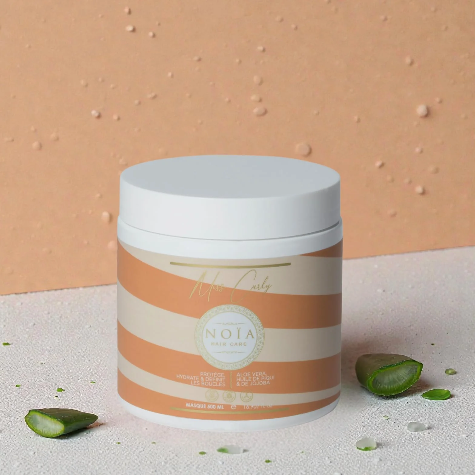 NOÏA HAIR Coffret Trio Professionnel CURLY Shampoing Masque Sérum 500ml 250ml Cheveux Bouclés Frisés Crépus