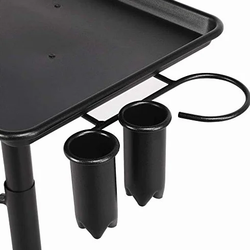 Beltom Chariot de Rangement en Aluminium à 5 Roues Réglable en Hauteur Noir