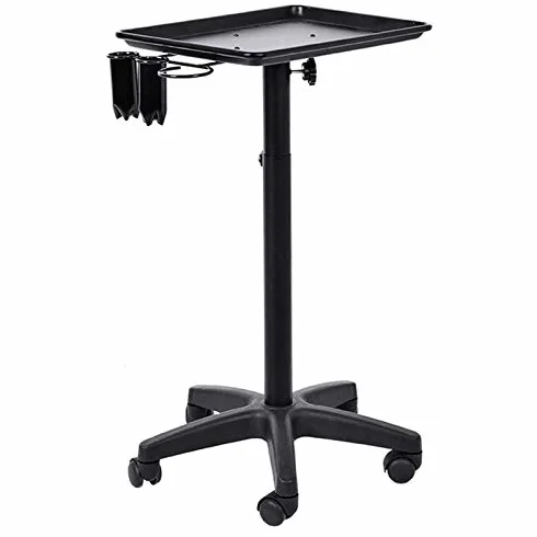 Beltom Chariot de Rangement en Aluminium à 5 Roues Réglable en Hauteur Noir