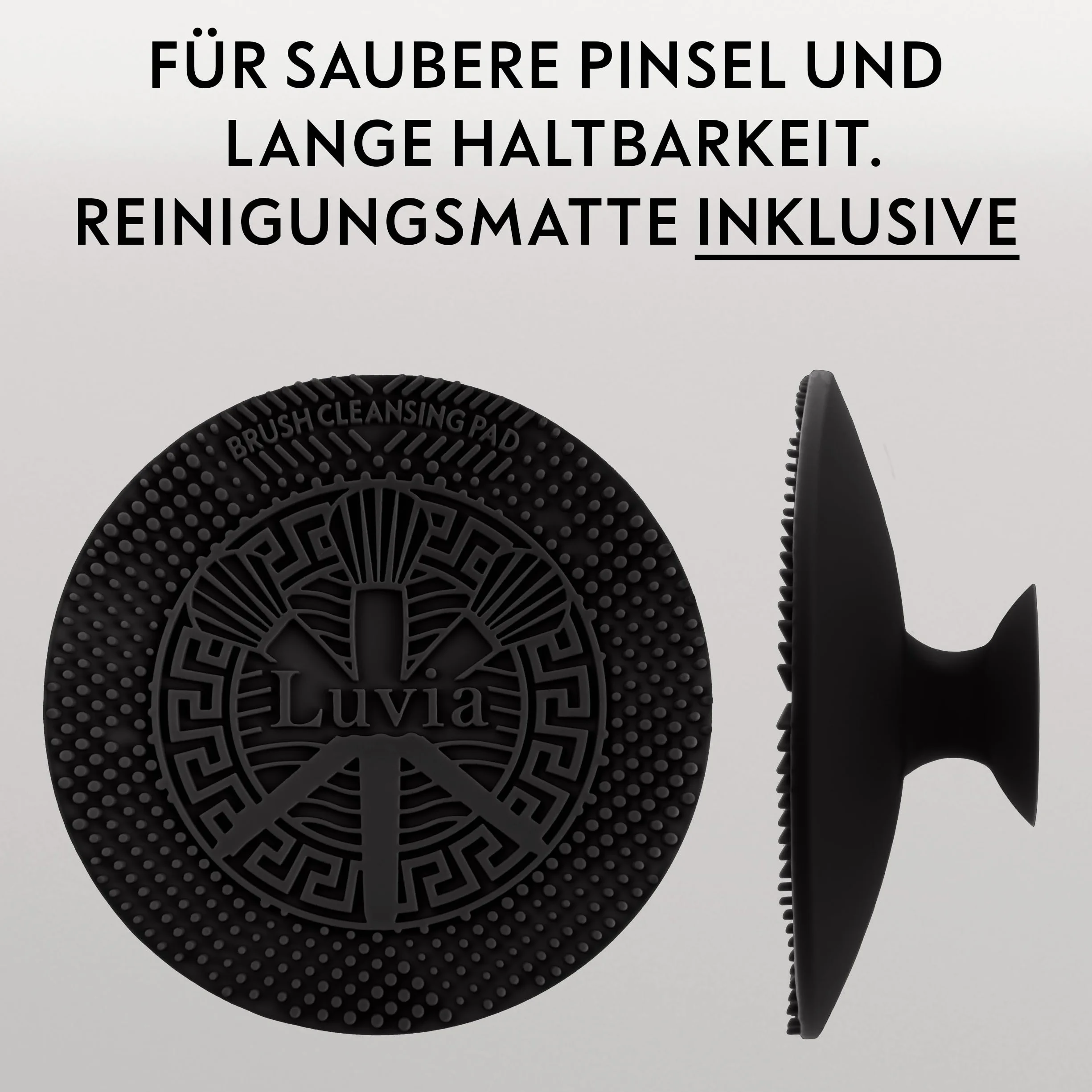 Set de pinceaux de maquillage Luvia Prime Vegan Pro - Noir, 12 pinceaux avec rangement, éponge Blender et tapis de nettoyage