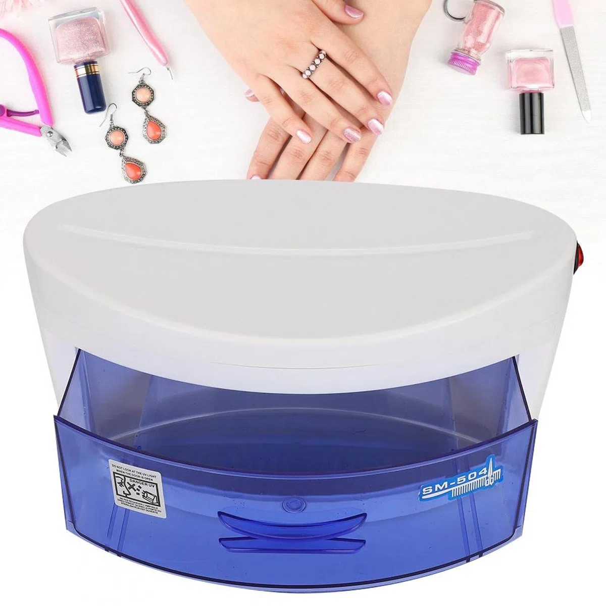 Boîte de Désinfection UV Portable 6W, Stérilisateur UV à Arrêt Intelligent pour Outils de Manucure Outils de Tatouage Outils de Maquillage Outil de Coiffure et Brosse à Dents [UE]