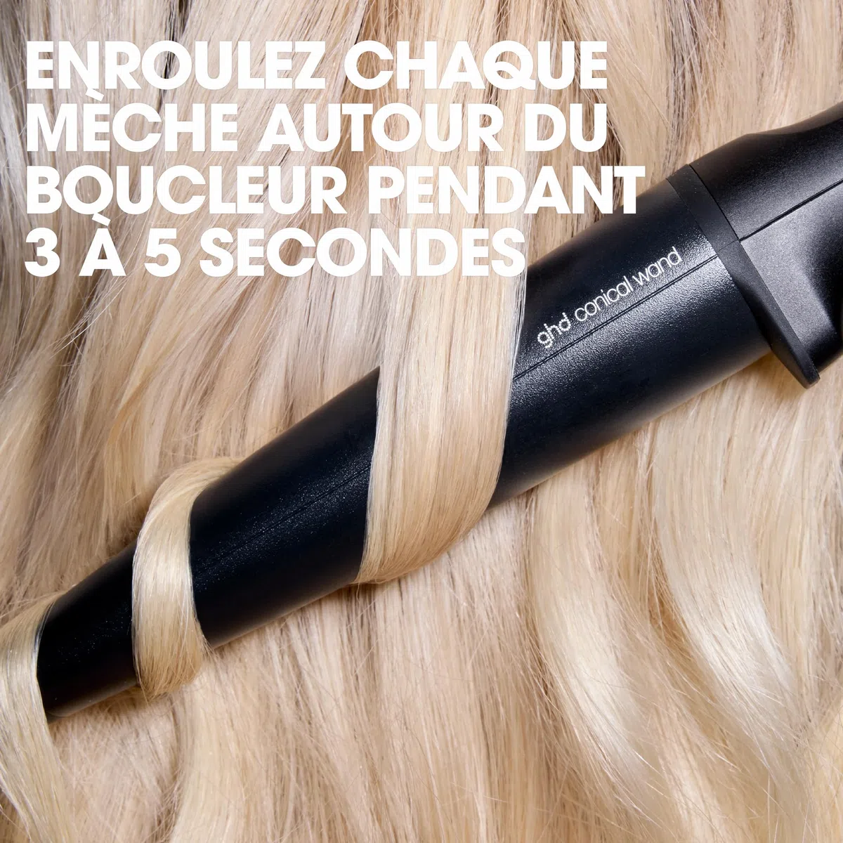 ghd - Boucleur ghd Chronos Curve Conical Wand - Fer à boucler cheveux (Noir) - Fer à friser pour boucles naturelles, wavy facile - Coiffure 3x plus rapide, sans dommage - Toutes longueurs de cheveux