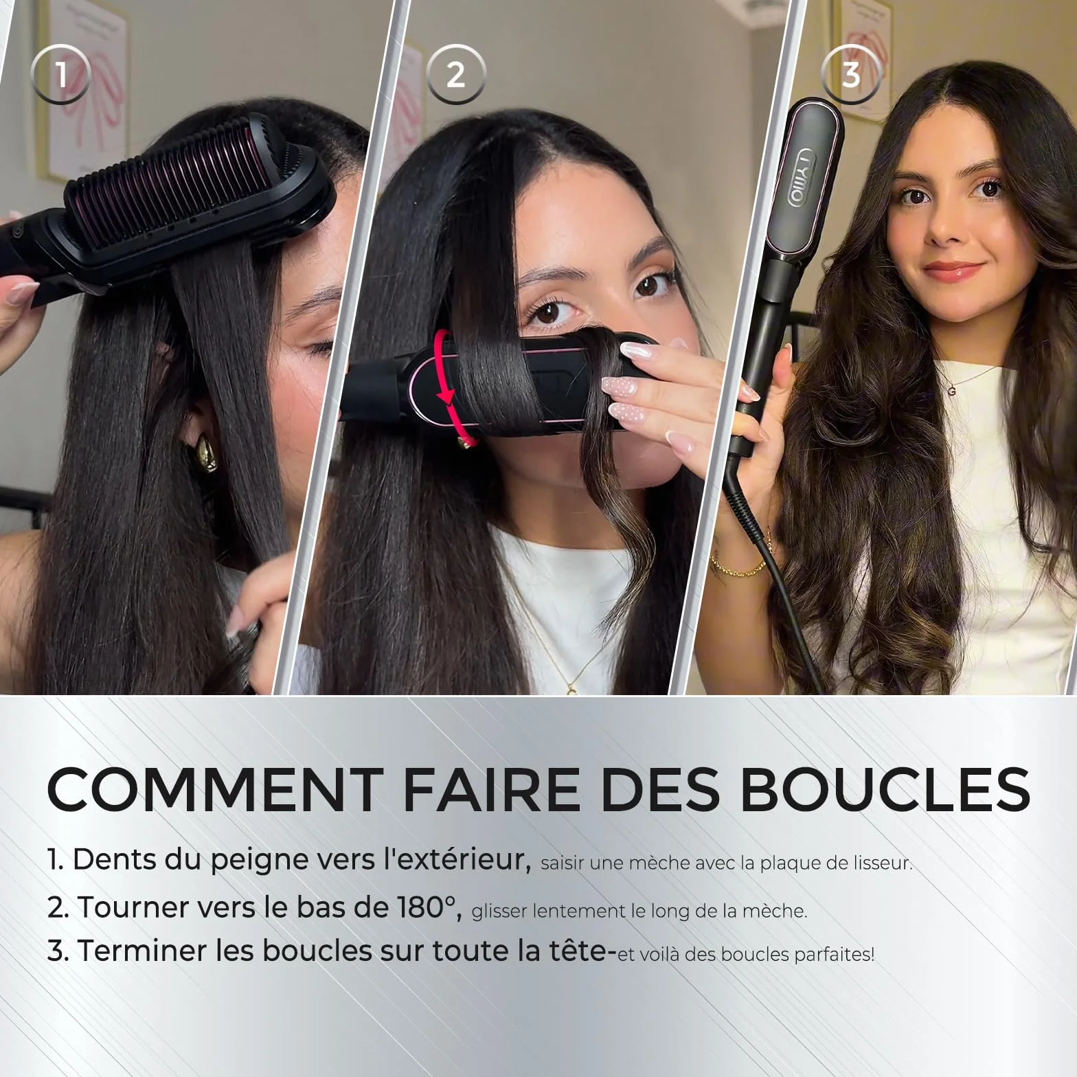 TYMO Lisseur Cheveux Professionnel 2 en 1 Fer à Lisser et Boucleur Brosse Lissante Ionique Anti-Brûlure Anti-Emmêlage