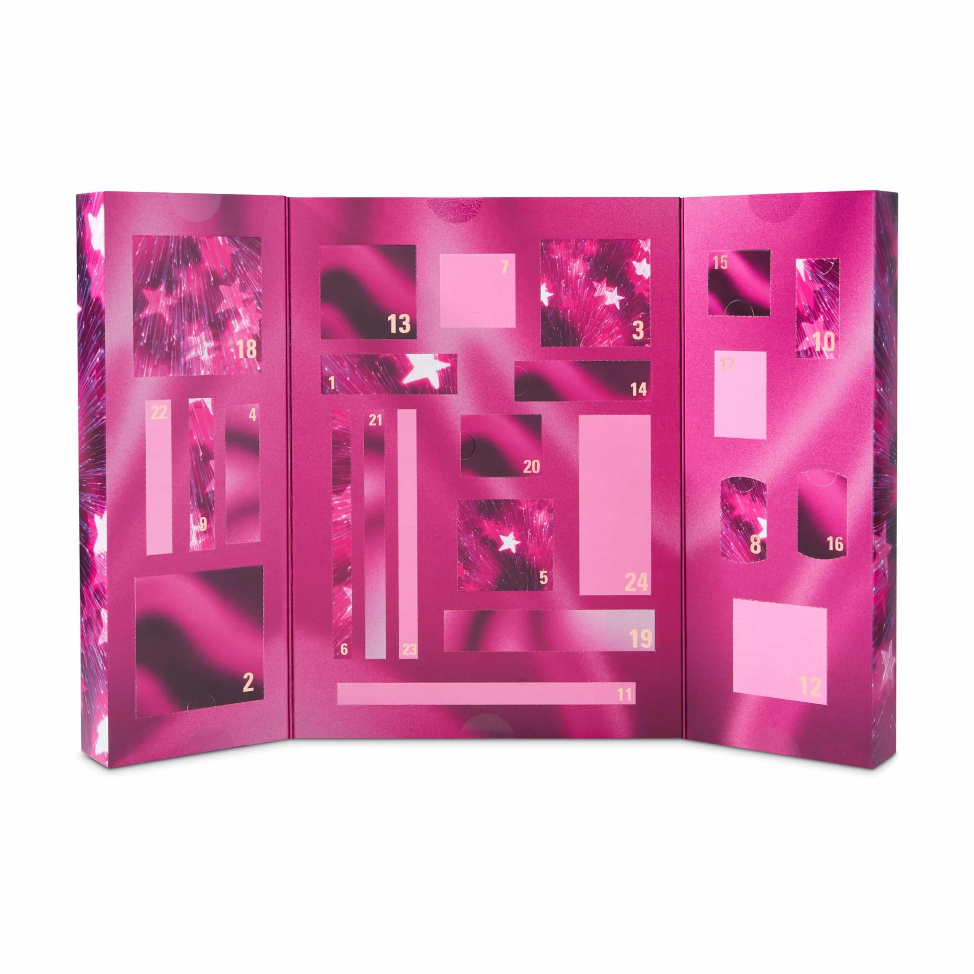 Revolution Makeup Advent Calendar 2025, 24 essentiels beauté, coffret cadeau avec gloss, enlumineur, blush, pinceaux et mascara, Végan