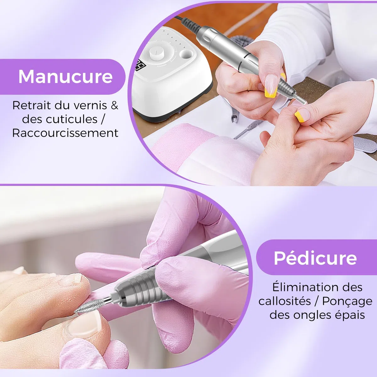 NAILGIRLS Ponceuse Professionnelle 35000RPM 11 en 1, Vitesse Réglable avec Écran LCD pour Manucure/Pédicure