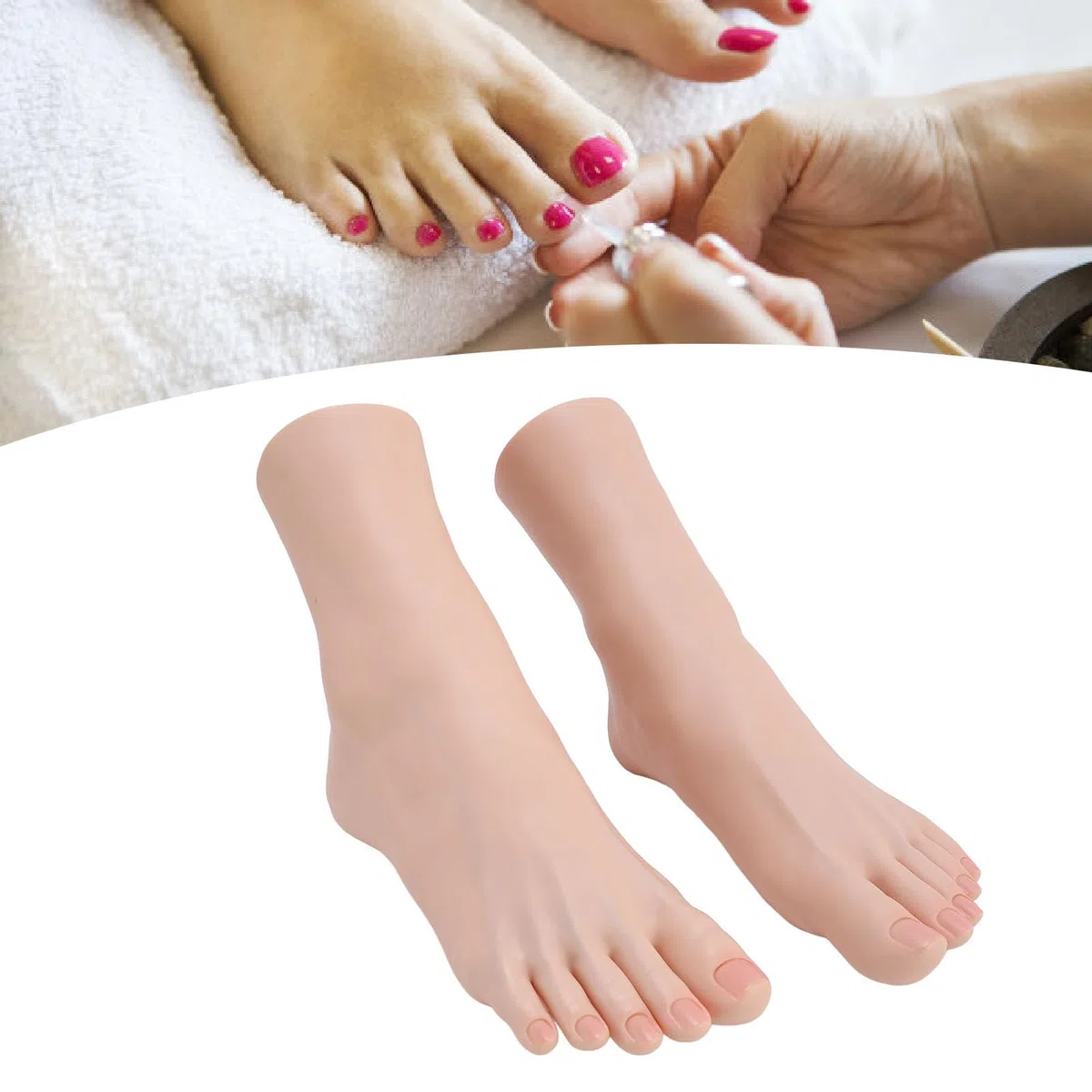 Pieds de Silicone Réaliste, Massage Pratiquer 1 Paire de Modèles de Pieds en Silicone pour l'entraînement beauté
