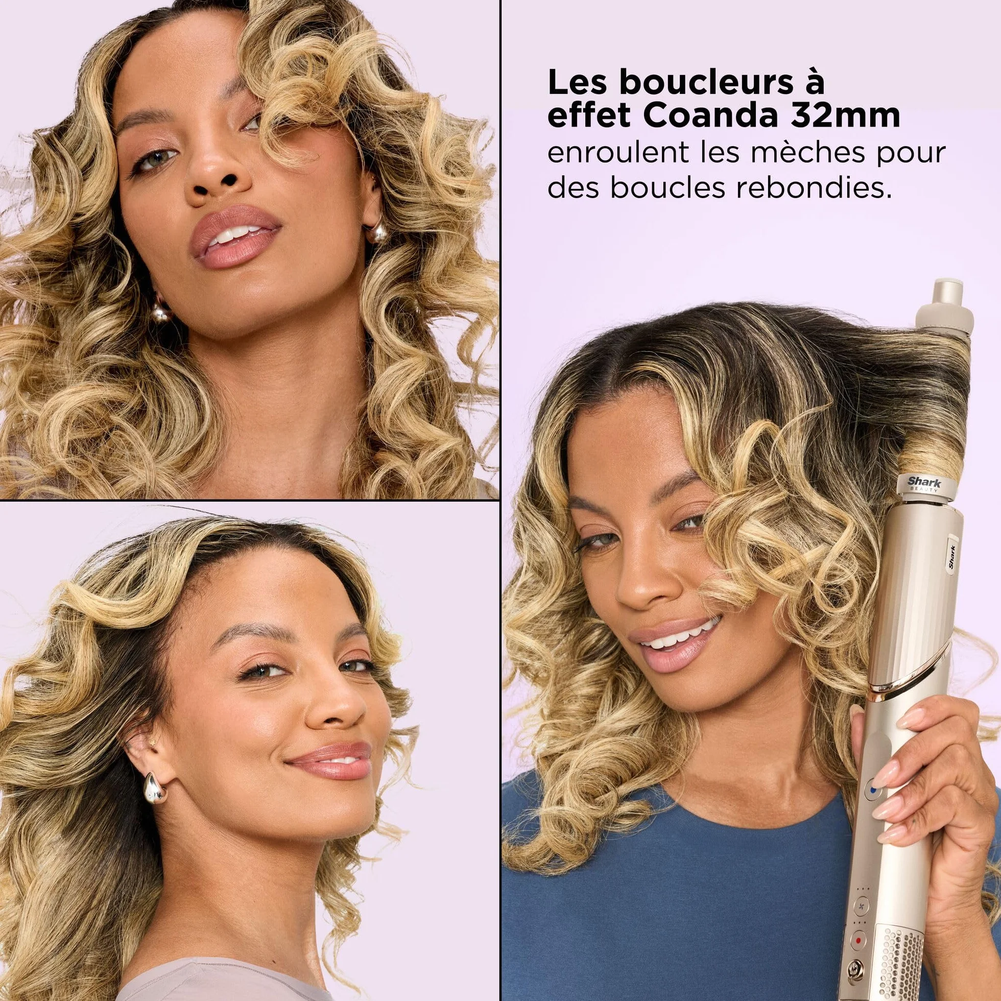 Shark styler à air chaud multi-styles avec boucleurs auto-enroulants, brosses, concentrateur