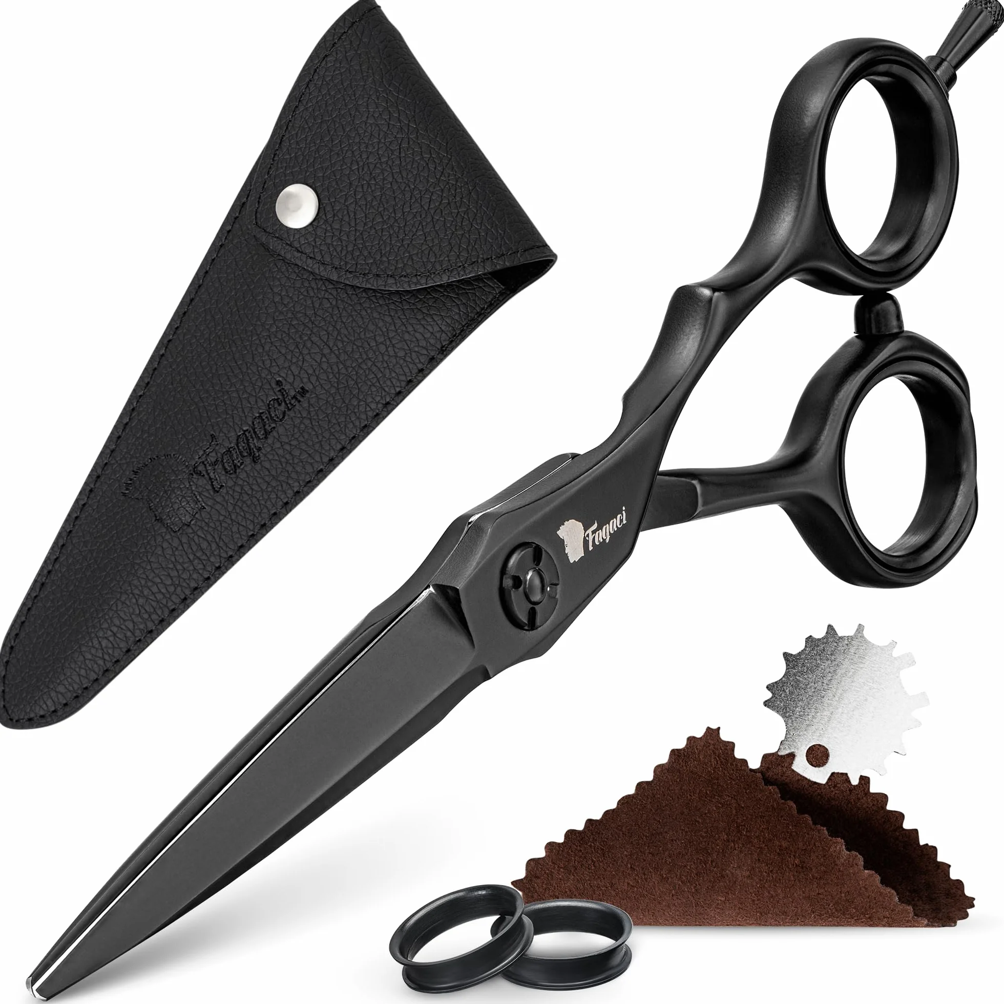 Fagaci Ciseaux Coiffure Professionnel 5.5 Pouces Acier 440C Pour une Précision Supérieure, Ciseaux Cheveux Lames Extrêmement Tranchantes, Netteté Durable