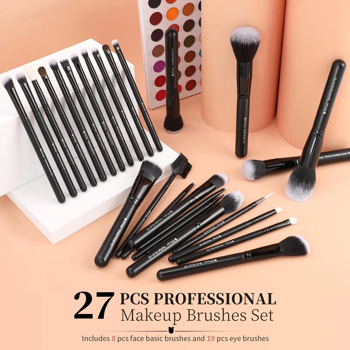 DUcare 27 Pinceaux Maquillage Professionnels Set Poils Synthétiques Makeup Cosmétiques Fond de teint Blending Blush Eyeliner Fard à Paupières