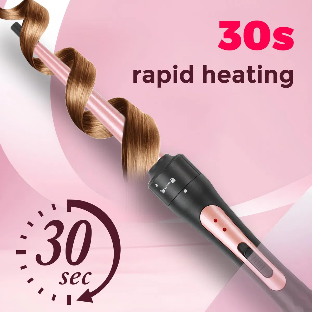 Set de fers à friser 5 en 1, fer à onduler avec brosse à friser multifonction et 4 bigoudis interchangeables revêtement céramique (9-32mm), Réchauffement rapide, noir or