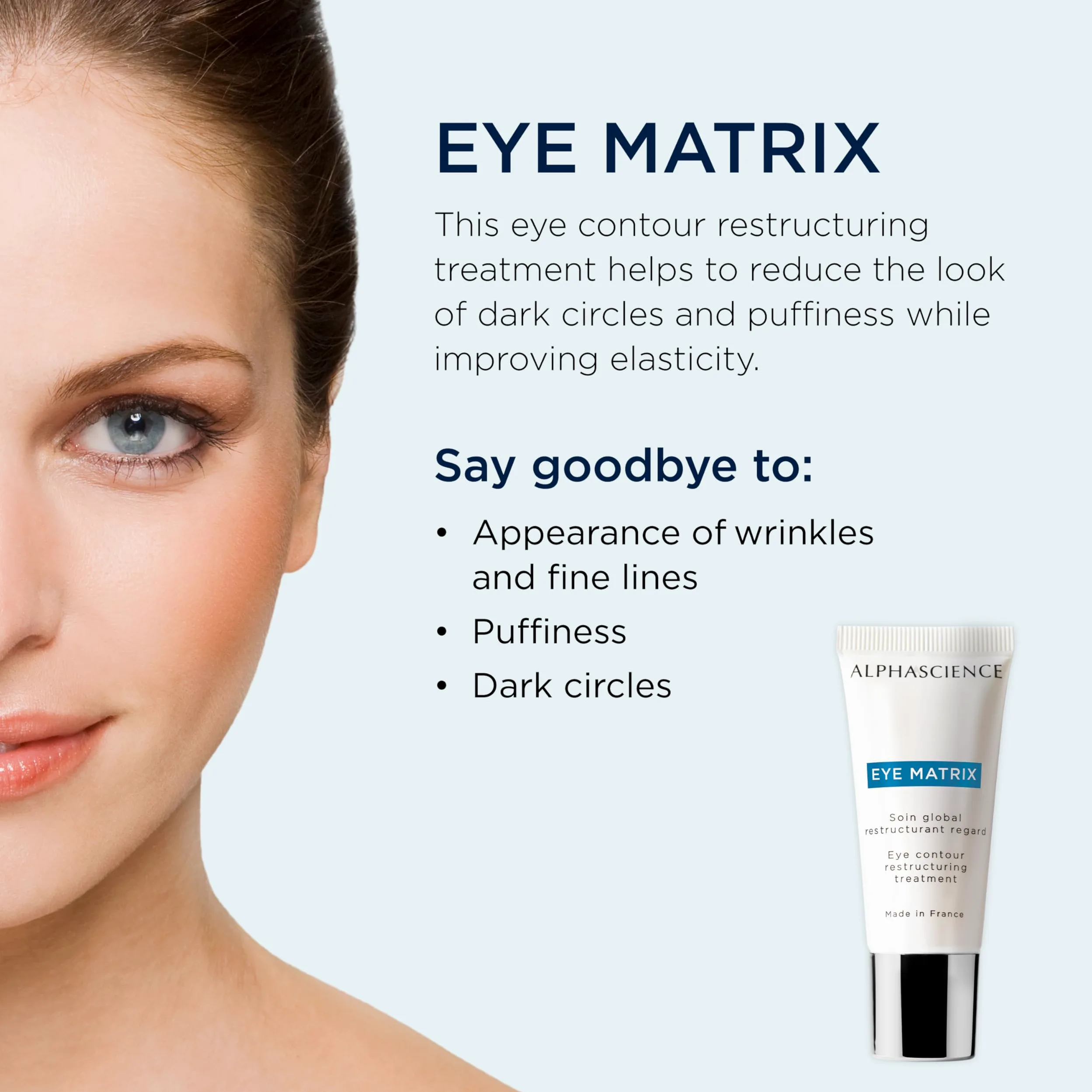 ALPHASCIENCE Eye Matrix - Gel de traitement anti-âge pour les yeux - Hydratant et lissant - Formule riche pour les cernes, les poches, les rides et les ridules - Sans parfum ni conservateur - 15 ml