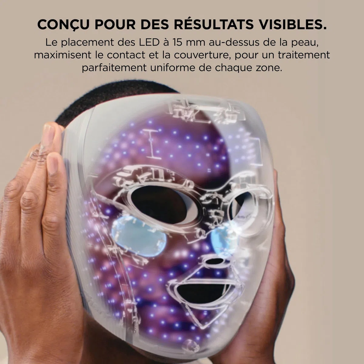 Masque LED Shark CryoGlow avec rafraîchissement du contour des yeux, LED rouge et bleue, Photothérapie par lumière infrarouge, USB-C, Télécommande, Sac de rangement, Sangles réglables