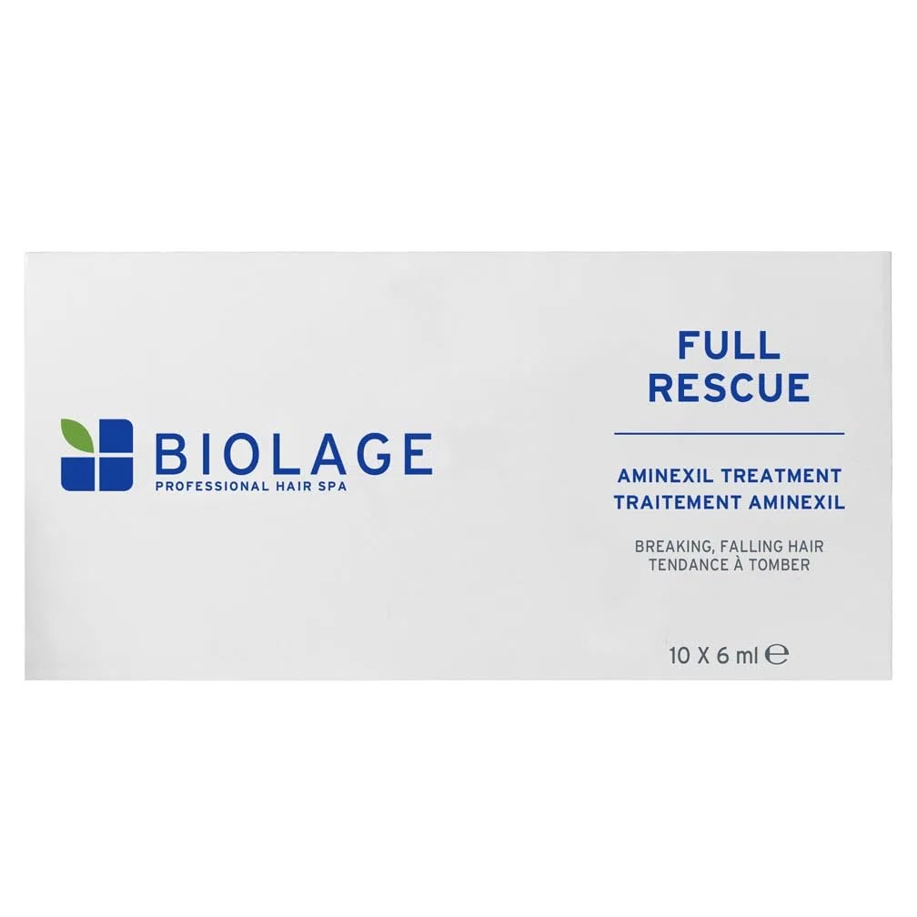 Biolage, Full Rescue, Traitement Anti-Chute, Réduit la Chute des Cheveux, Nourrit & Fortifie, Enrichi en Aminexil, Formule Végane, 10x6 ml