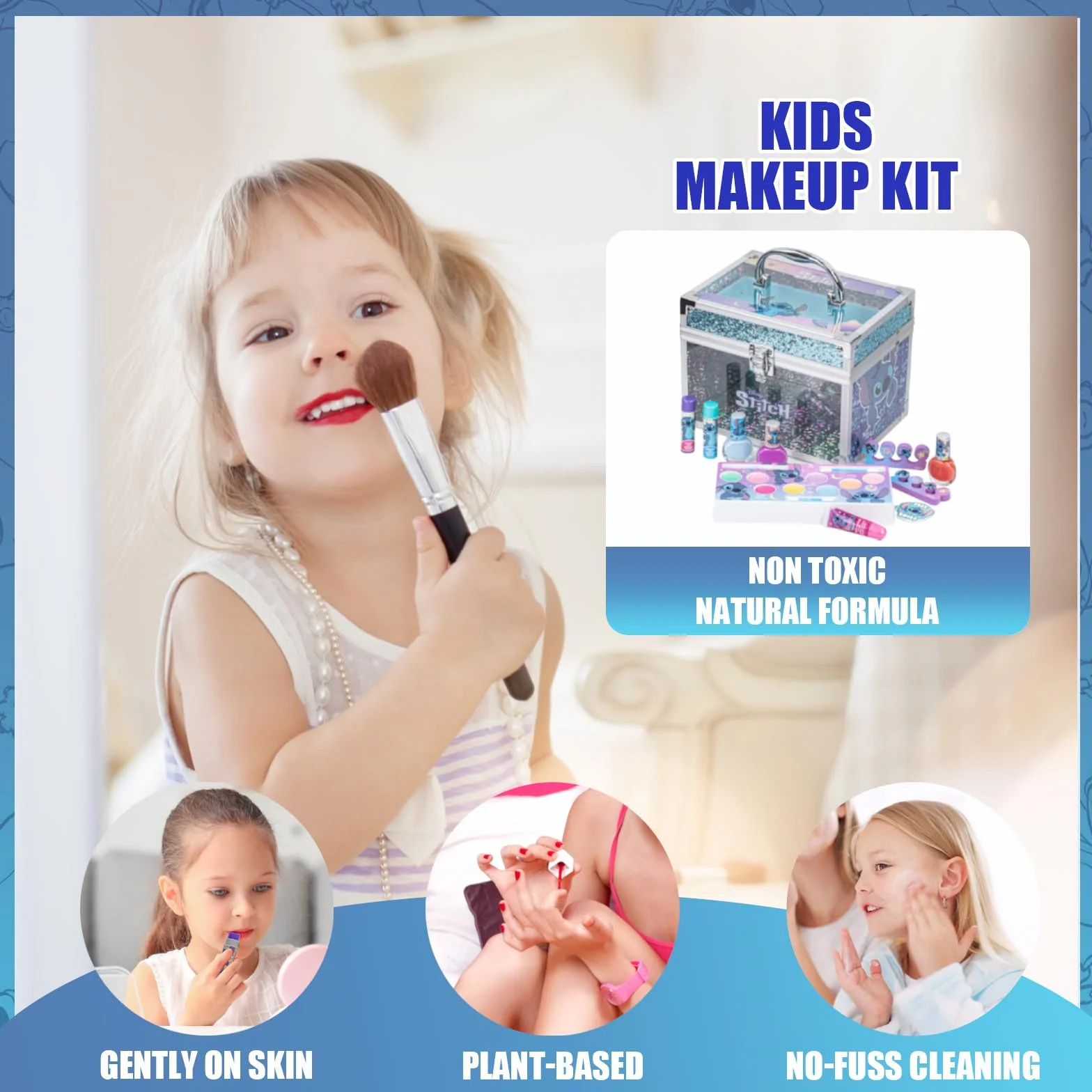 Stitch Coffret Maquillage Enfant Gloss Vernis Valise Beauté