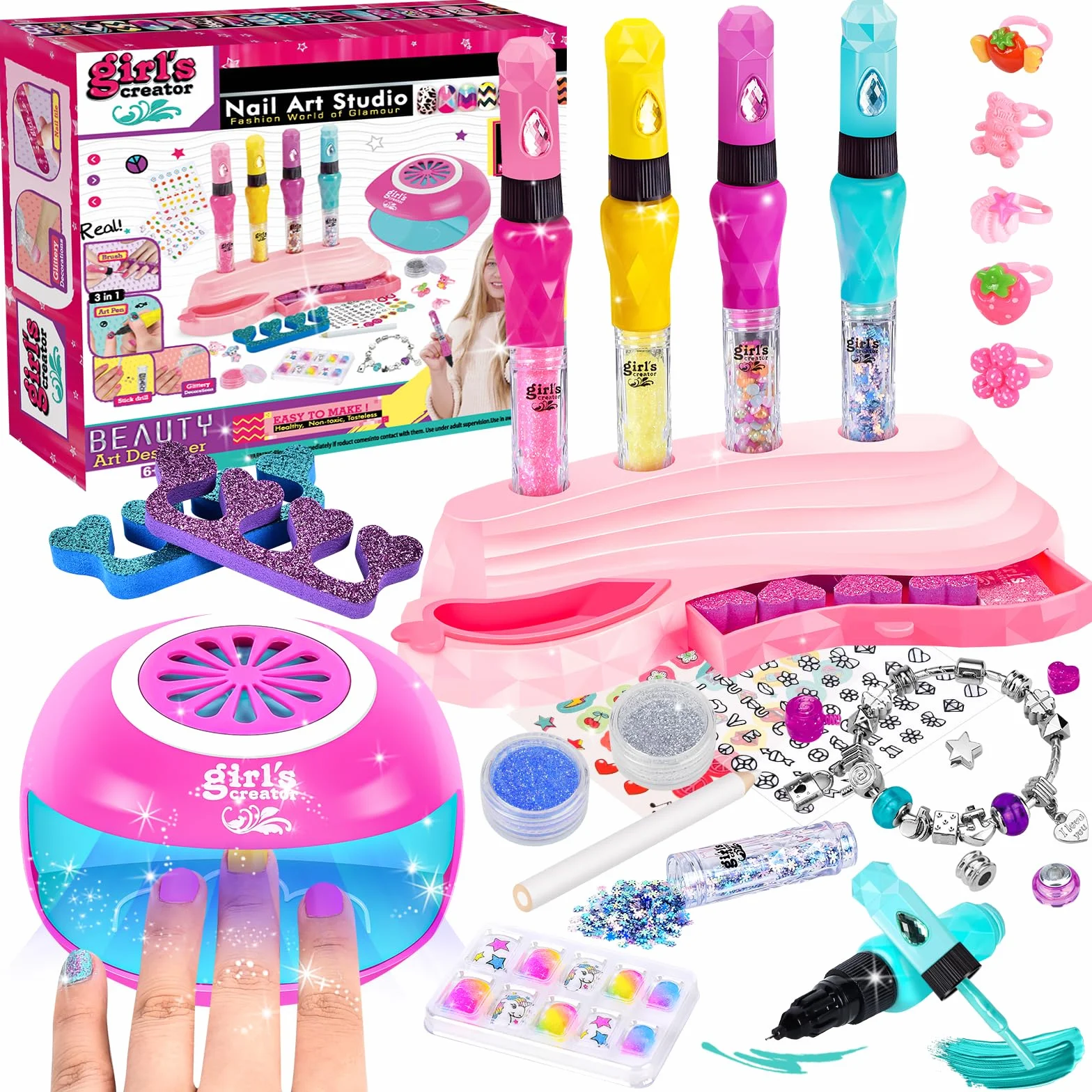 Coffret Maquillage Enfant Vernis à Ongle Kit Manucure Fille 6-12 ans Cadeau