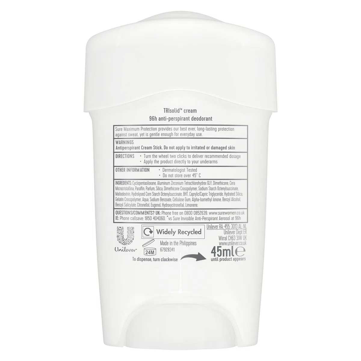 Sure Déodorant anti-transpirant Confidence Maximum pour femmes, 45 ml, paquet de 6