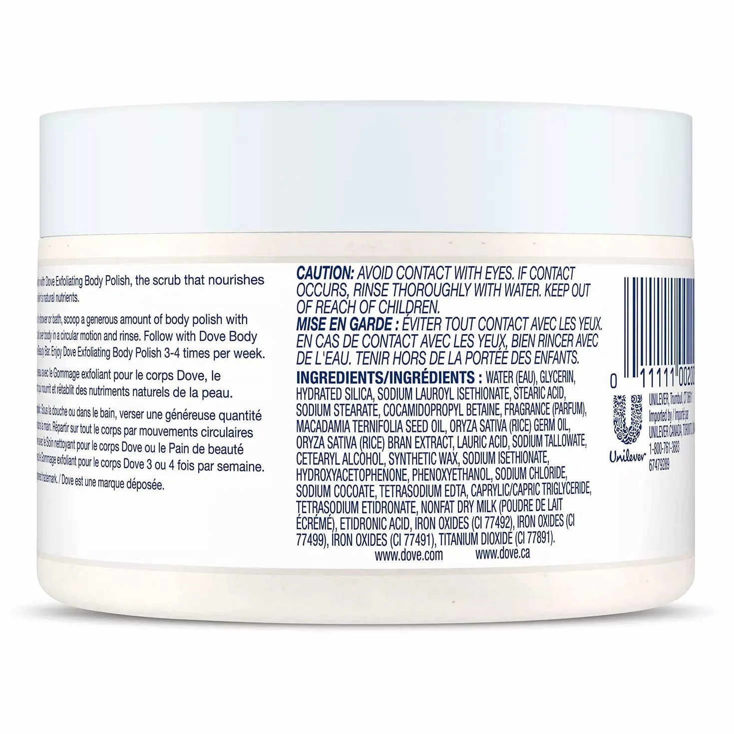 Dove Gommage Corps Macadamia et lait de riz 297,7 g lot de 2