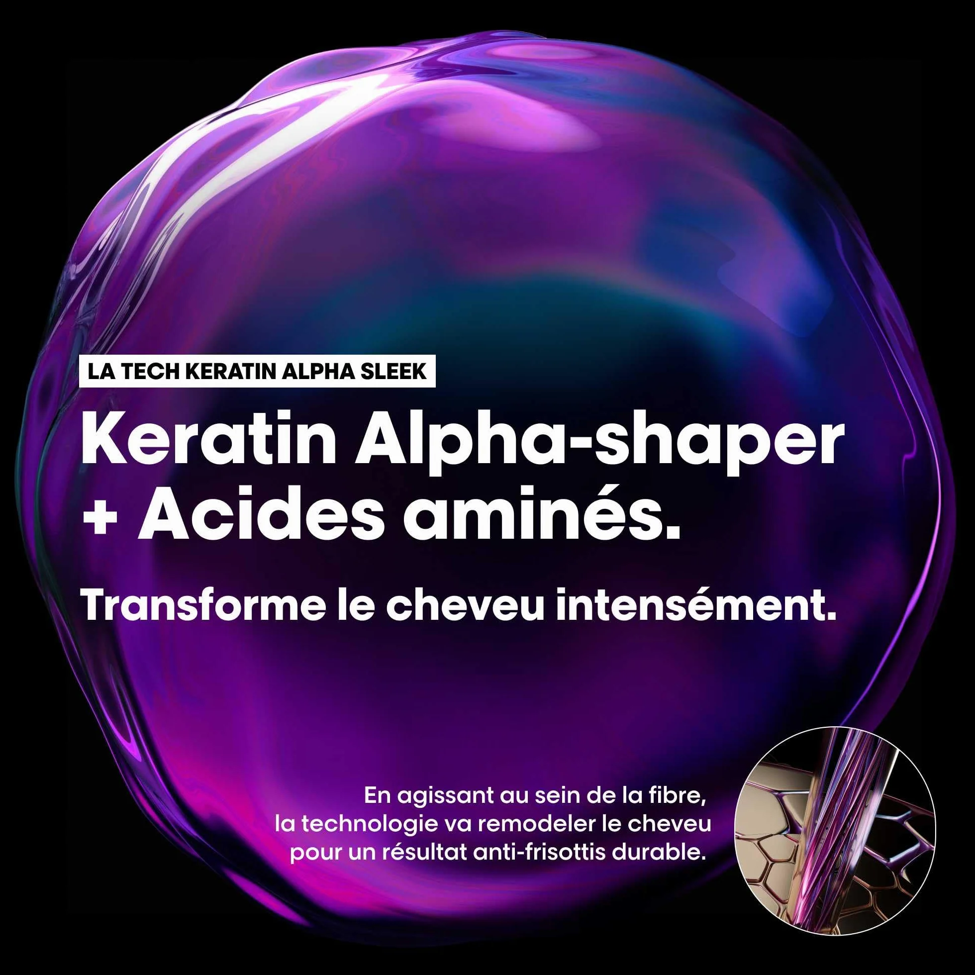 L'OREAL PROFESSIONNEL Shampoing Disciplinant Keratin Alpha Sleek Anti-Frizz 300 ml Sans Sulfate pH Neutre