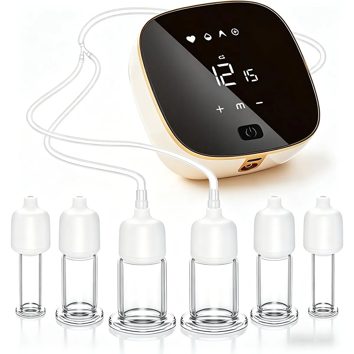 Ventouse Visage Electriques, Ventouse Cellulite Electrique 3-en-1 avec Gua Sha & Massage, 6 PCS Ventouses en Verre Véritable, Raffermissent contours Visage, Ventouse Electrique Anti Cellulite