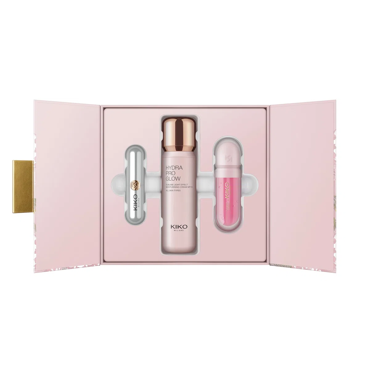 KIKO Milano Threads Of Time Hydra Glow Skincare Kit: Crème Visage, Huile, Baume Lèvres