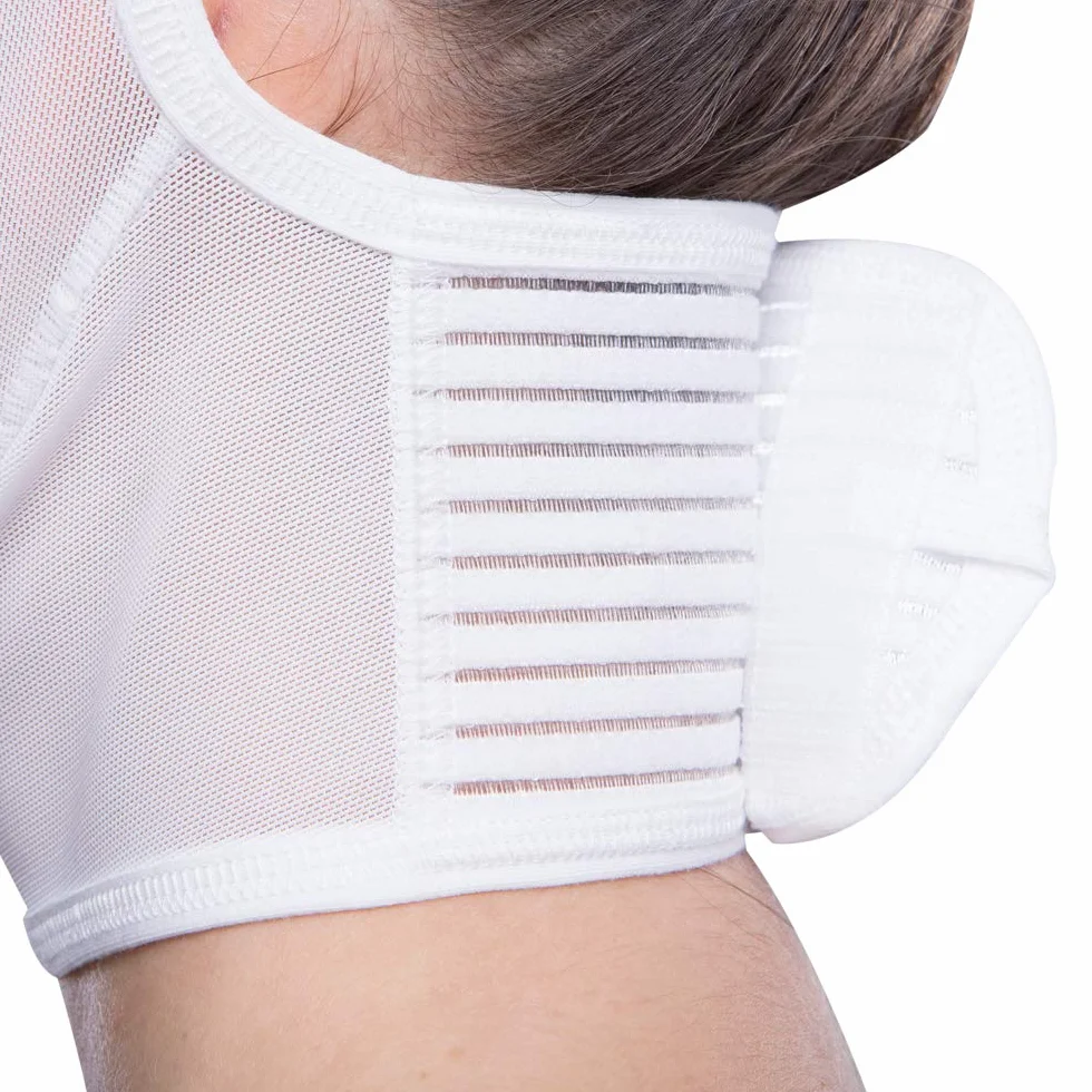 LIPOELASTIC Guaina facciale bianca con due chiusure (Blanc, S)