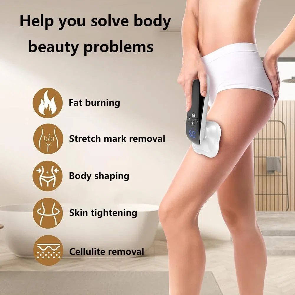Appareil Anti-Cellulite sans Fil 4-en-1 avec Fonction Raffermissante et Sculpteur Corporel pour Ventre, Taille, Bras, Fessier et Jambes