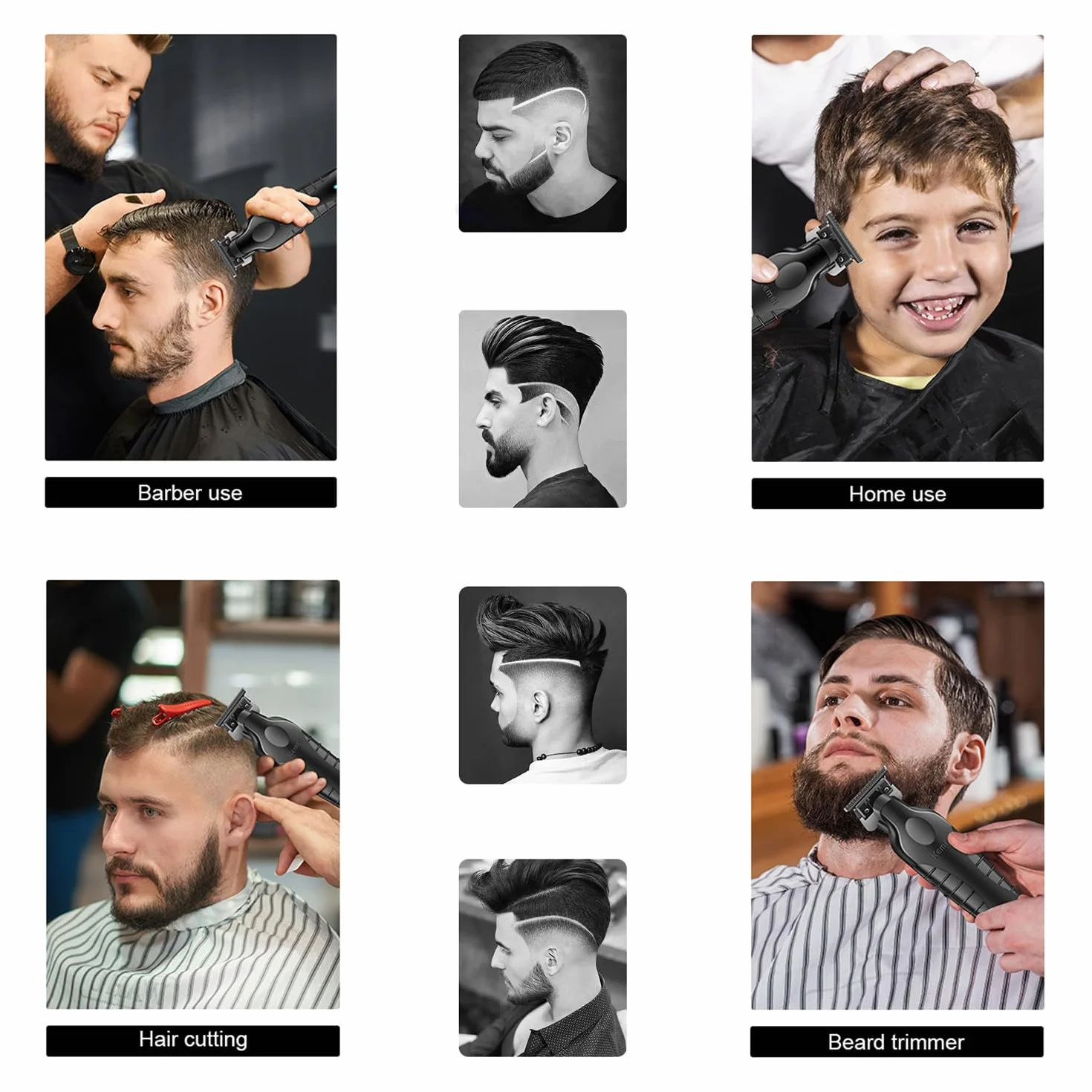 KEMEI 2299 Professionnelle Sans Fil Tondeuse Cheveux Hommes, Tondeuse Barbe Homme électrique, Tondeuse à Lame en T Zéro écartement Pour Homme