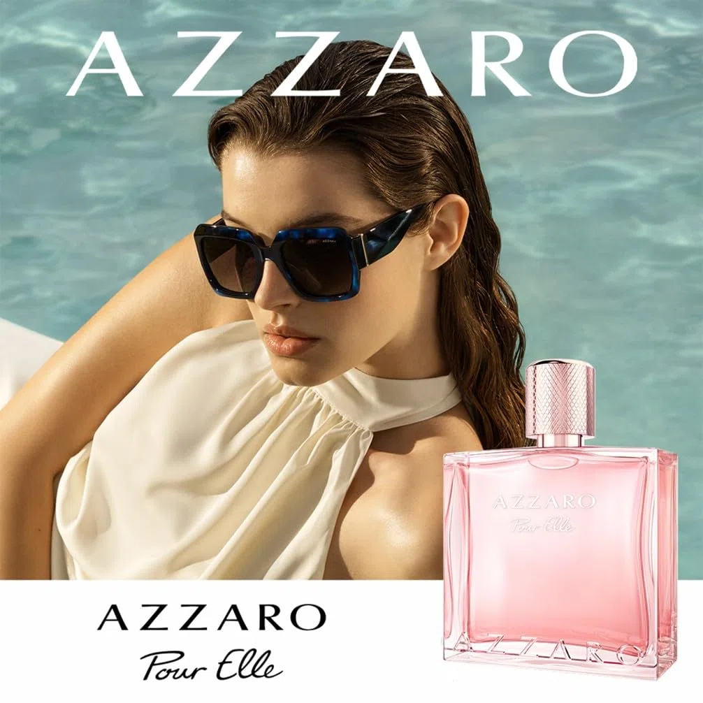 Azzaro Pour Elle - Eau de Parfum pour Femme - Florale, Boisée et Fruitée - Parfum Gourmand - Accords de Citron, Rose et Bois de Santal - Spray Vaporisateur - 100 ml