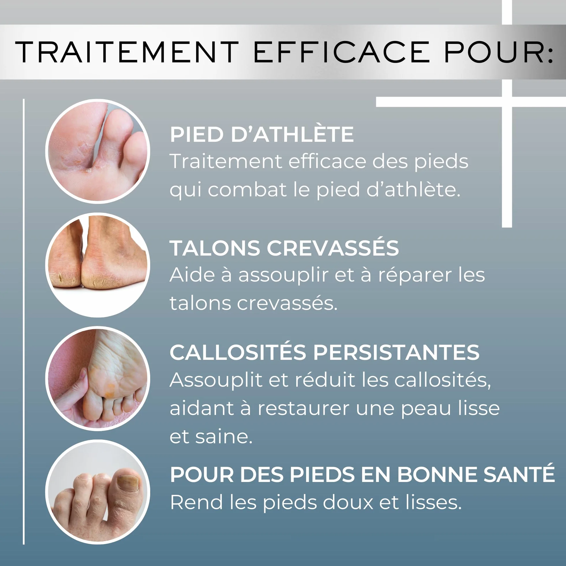 BIOpH+ Soin des pieds 500 g Bain de pieds antifongique Traitement pied d'athlète talons fendillés callosités