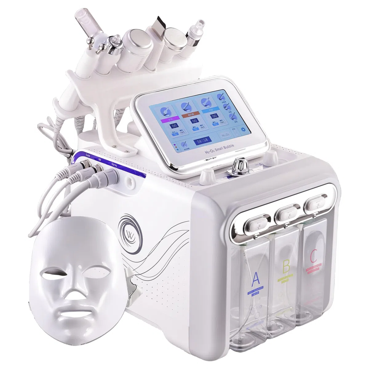 Appareil de nettoyage du visage 7 en 1 à l'hydrogène et à l'oxygène, appareil de nettoyage en profondeur multifonctionnel, pour une utilisation à domicile ou en institut de beauté