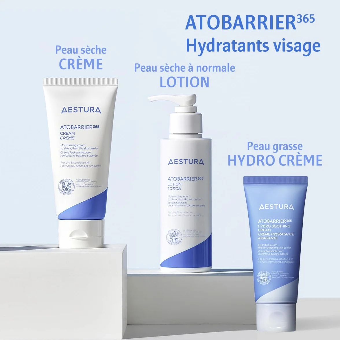 AESTURA ATOBARRIER365 CREME Hydratant 80mL Céramide Peaux Sèches Sensibles