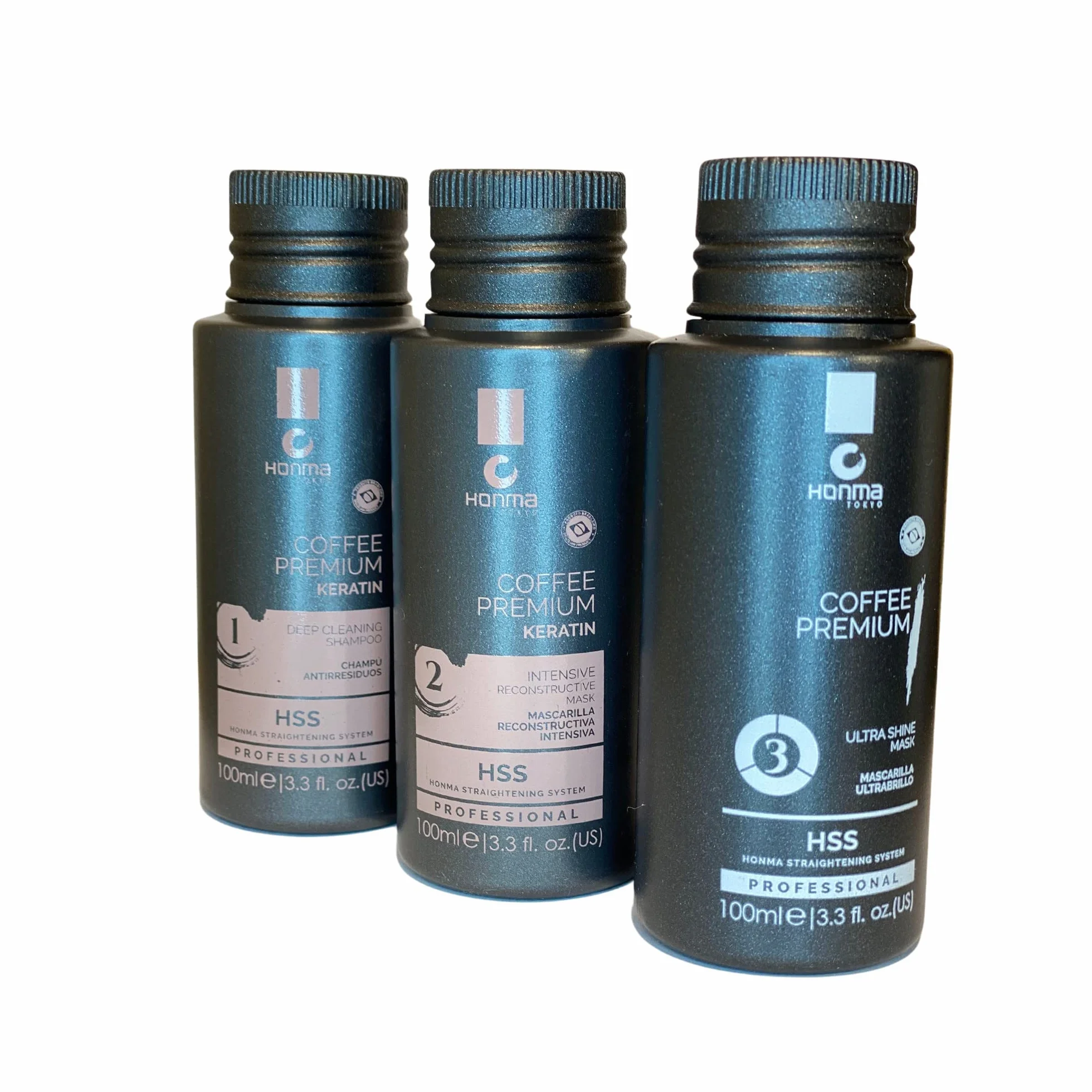 Mini-kit lissage brésilien Coffee Premium Honma Tokyo 3 x 100 ml
