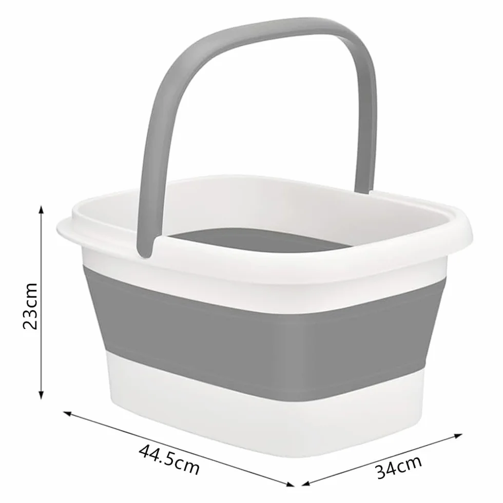 Bain de pieds pliable avec massage 15 L seau de bain pour soulager le stress fatigue