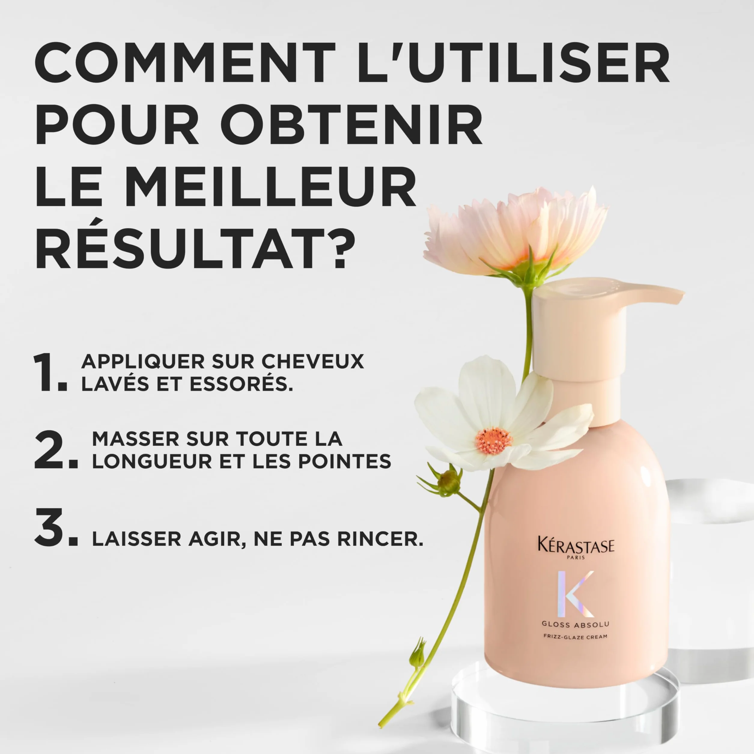 KERASTASE Gloss Absolu Crème de Coiffage Frizz-Glaze Soin Sans Rinçage Anti-Frisottis