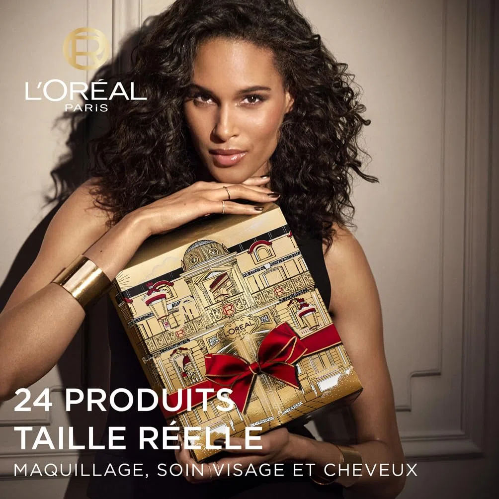 L'Oréal Paris Calendrier de l'Avent 24 Jours Coffret Cadeau Noël Maquillage Soins Visage et Cheveux 24 Produits de Beauté